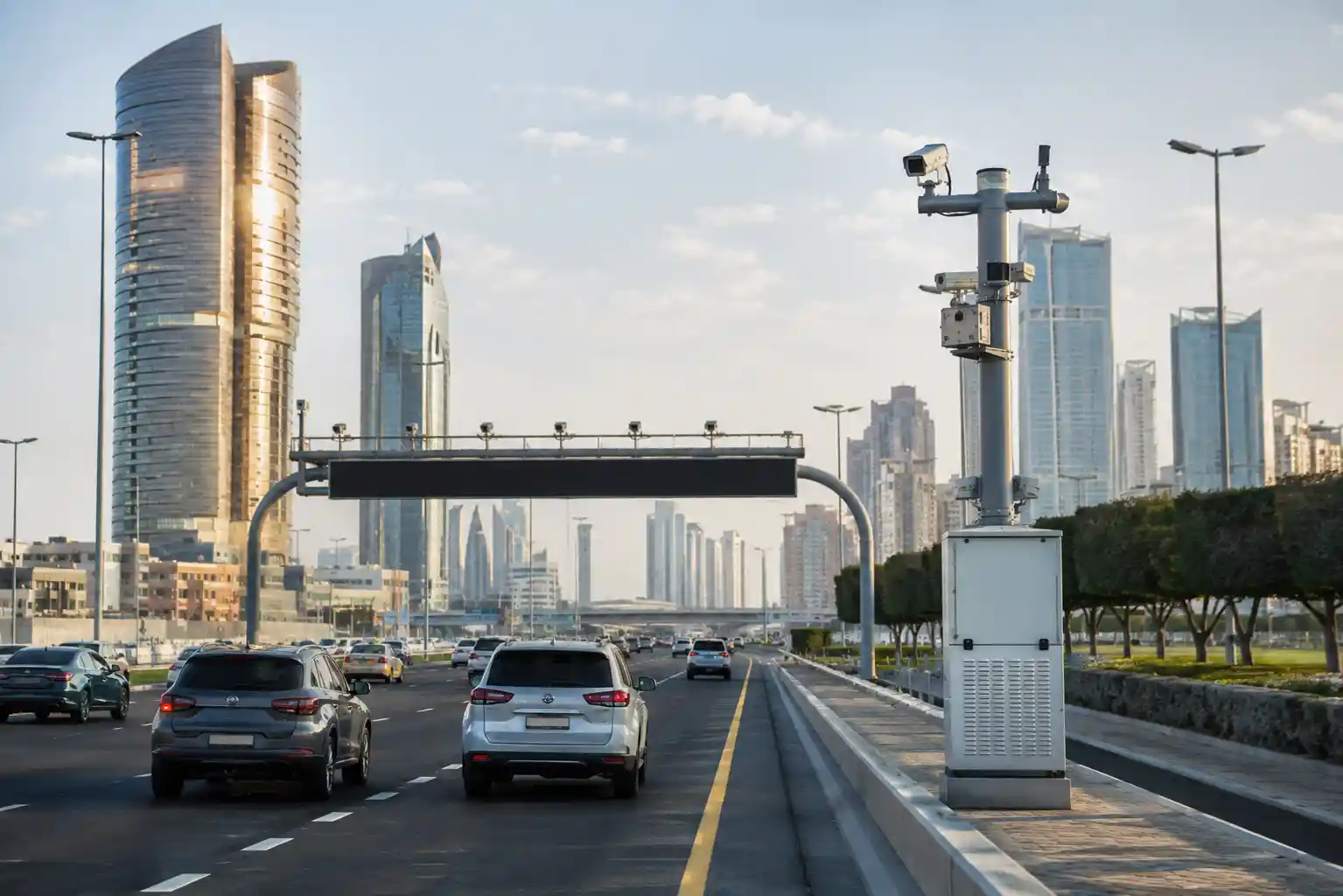 Modern traffic monitoring system on Abu Dhabi roads