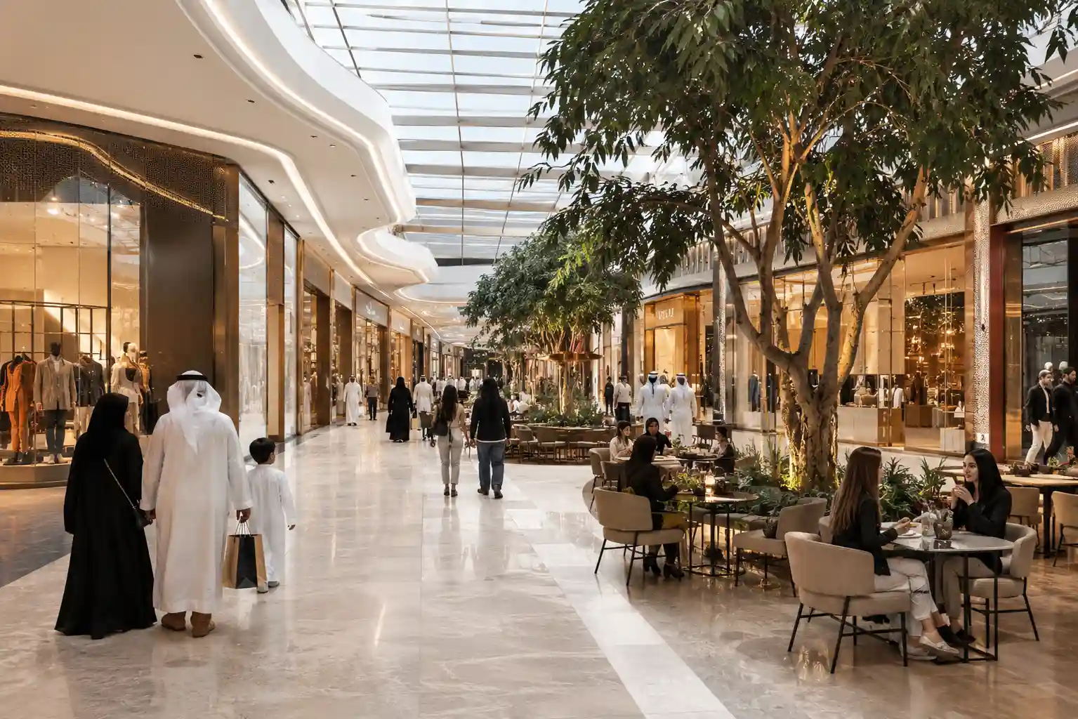 منظر داخلي حديث داخل الزاهية مول في الشارقة