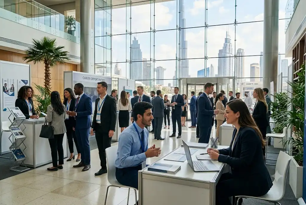 Professionals exploring job vacancies and career opportunities in Dubai