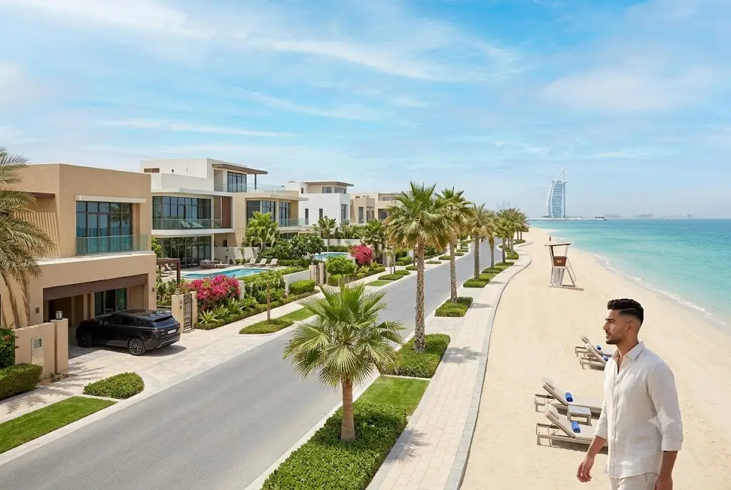 Umm Suqeim Beach and residential neighborhood in Dubai