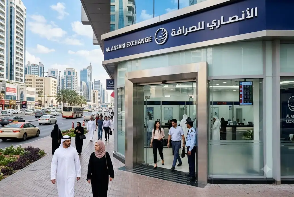 Al Ansari Exchange Electra Branch providing remittance and currency exchange services in Abu Dhabi.