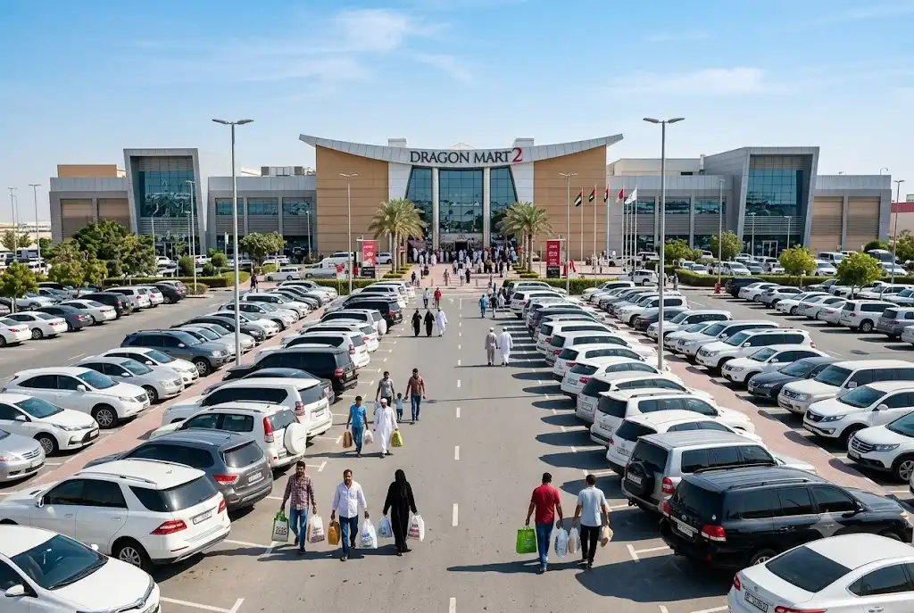 dragon mart 2 parking area serving shoppers in Dubai