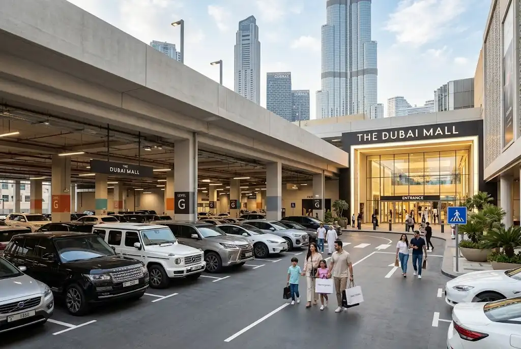 dubai mall parking fee information and visitor parking facilities