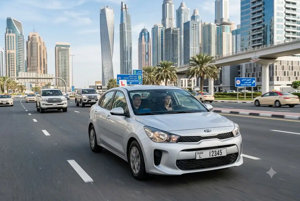 Student taking practical lessons at Ideal Driving Institute in the UAE
