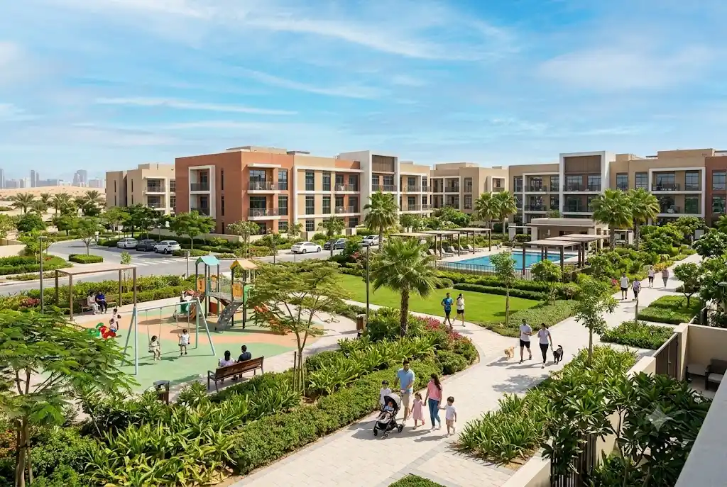 Modern residential living in remraam with landscaped community spaces in Dubai