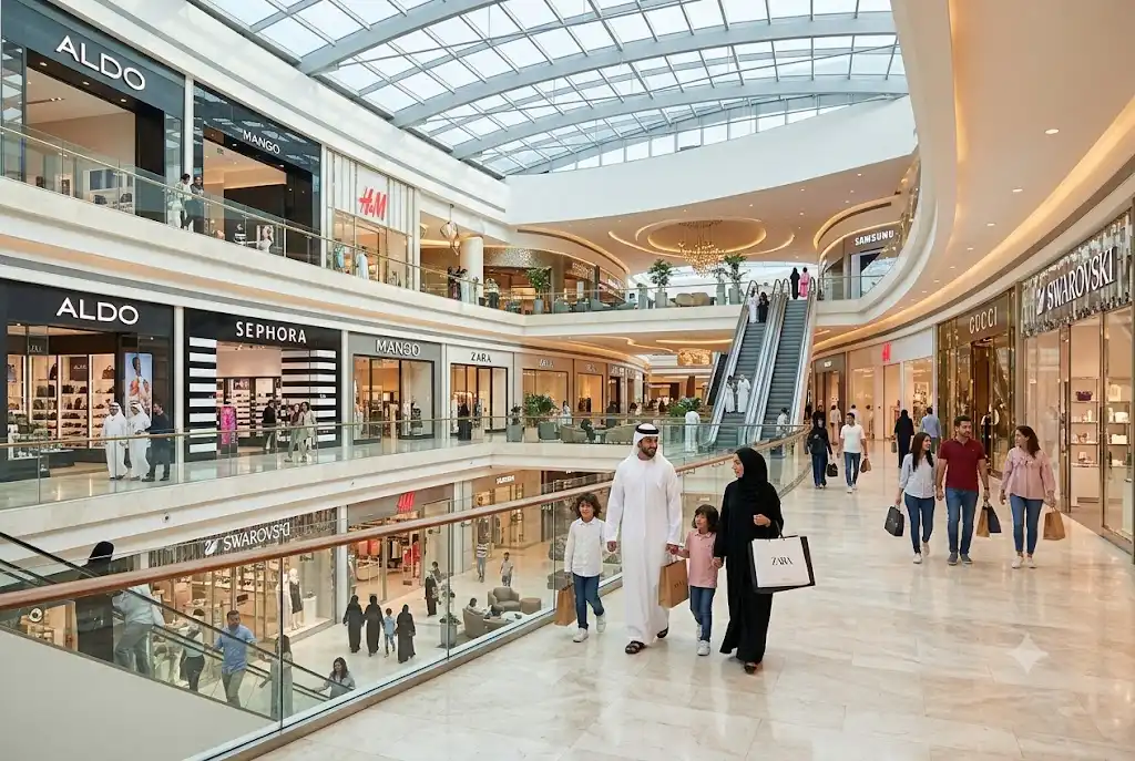 زوار يتسوقون داخل سفير مول في الإمارات